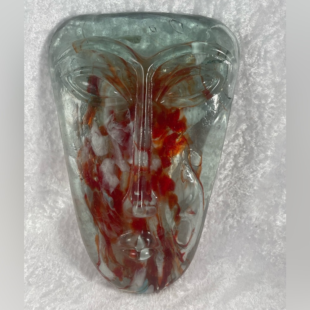 Vintage Jaramillo Brothers Mexico “Sky Dreamer” Glass Face Mask Sculpture